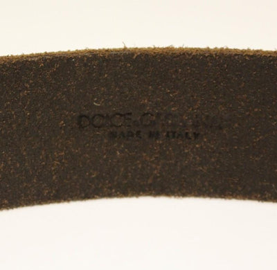 Brown Leather Logo Belt