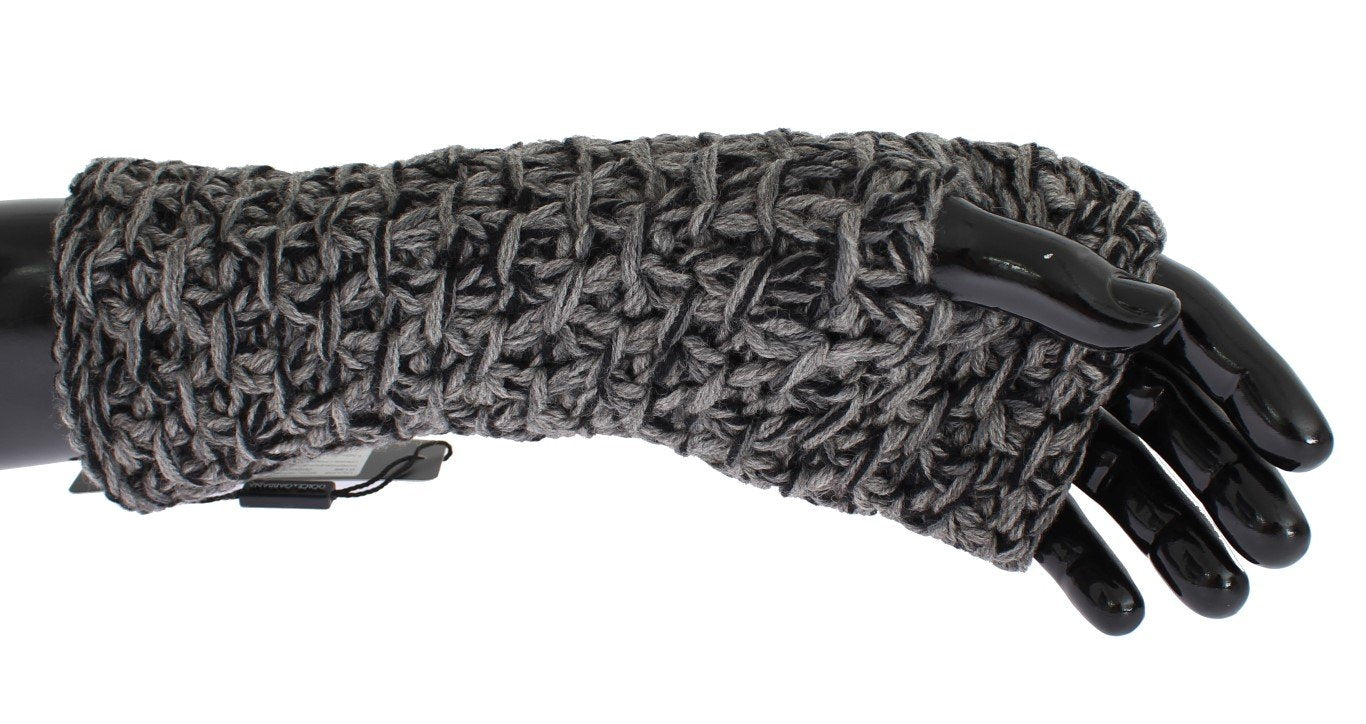 Gray Wool Cashmere Finger Free Knitted Gloves