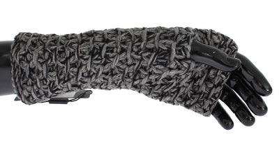 Gray Wool Cashmere Finger Free Knitted Gloves
