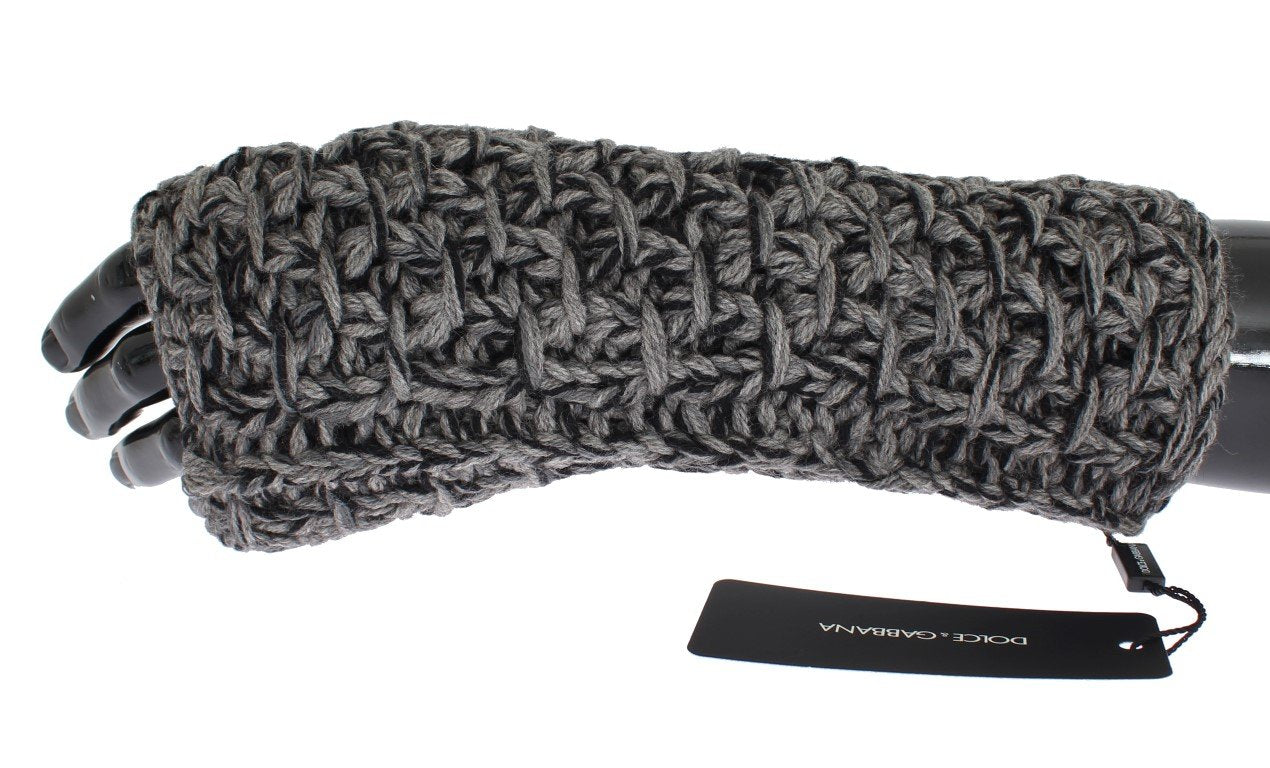 Gray Wool Cashmere Finger Free Knitted Gloves