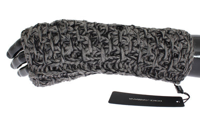 Gray Wool Cashmere Finger Free Knitted Gloves