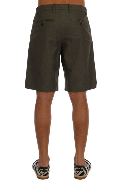 Gray Cotton Crown Shorts