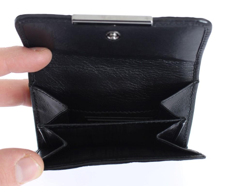 Black Alligator Skin Leather Bifold Wallet