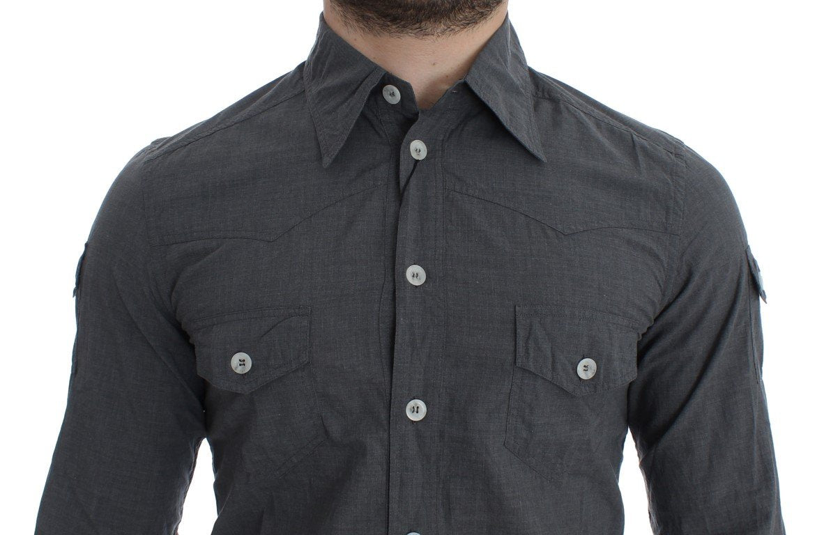 Gray Cotton SICILIA Regular Fit Casual Shirt