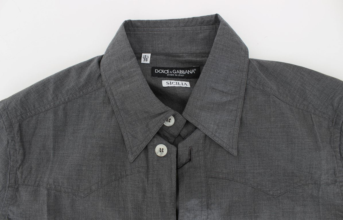 Gray Cotton SICILIA Regular Fit Casual Shirt