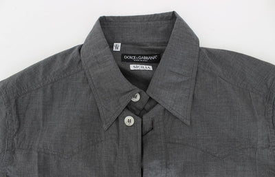 Gray Cotton SICILIA Regular Fit Casual Shirt