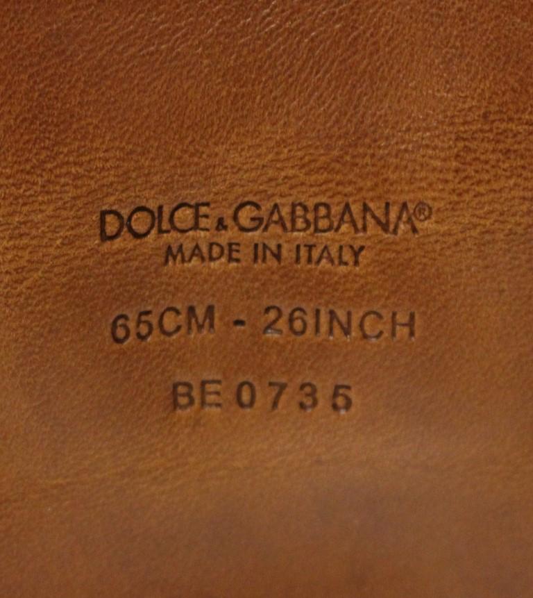 Brown Leather Logo Straw Belt