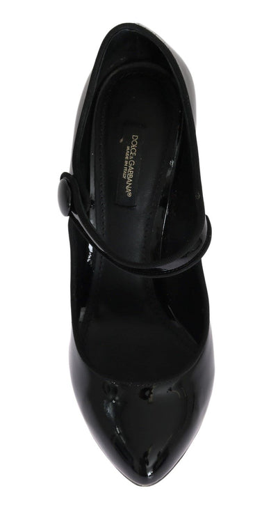 Black Heels Mary Janes Leather Pumps