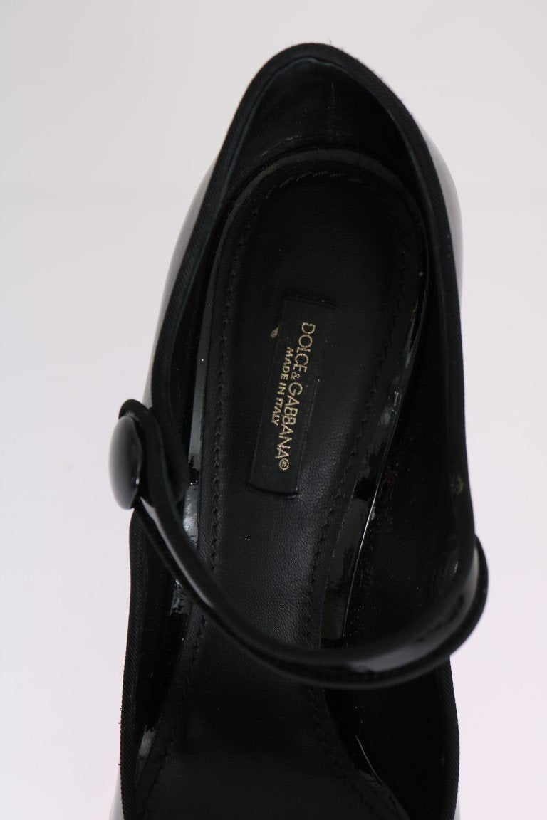 Black Heels Mary Janes Leather Pumps