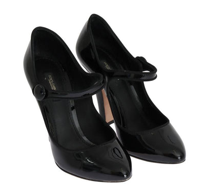 Black Heels Mary Janes Leather Pumps