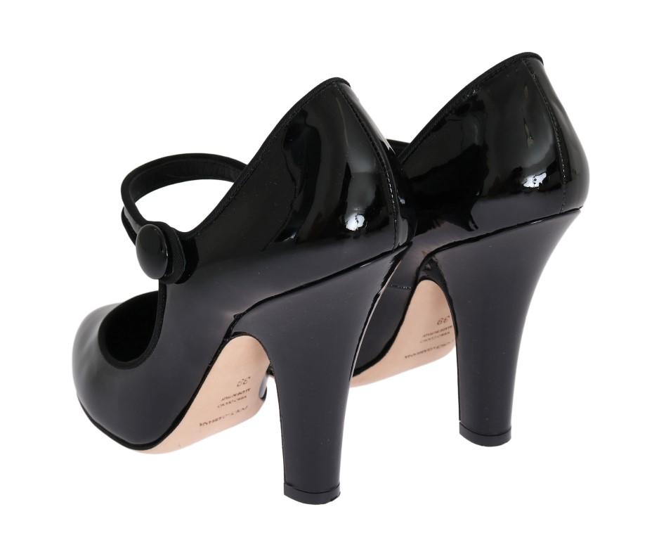 Black Heels Mary Janes Leather Pumps