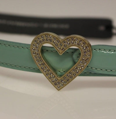Blue Leather Logo Charm Belt