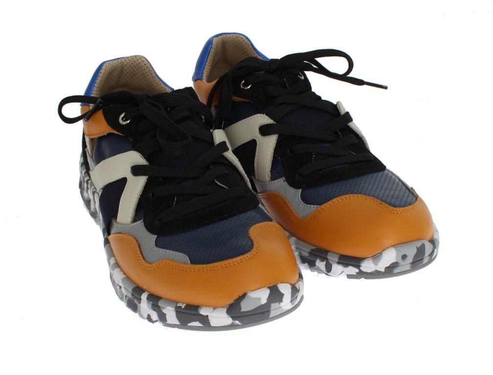 Multicolor Leather Logo Sport Sneakers
