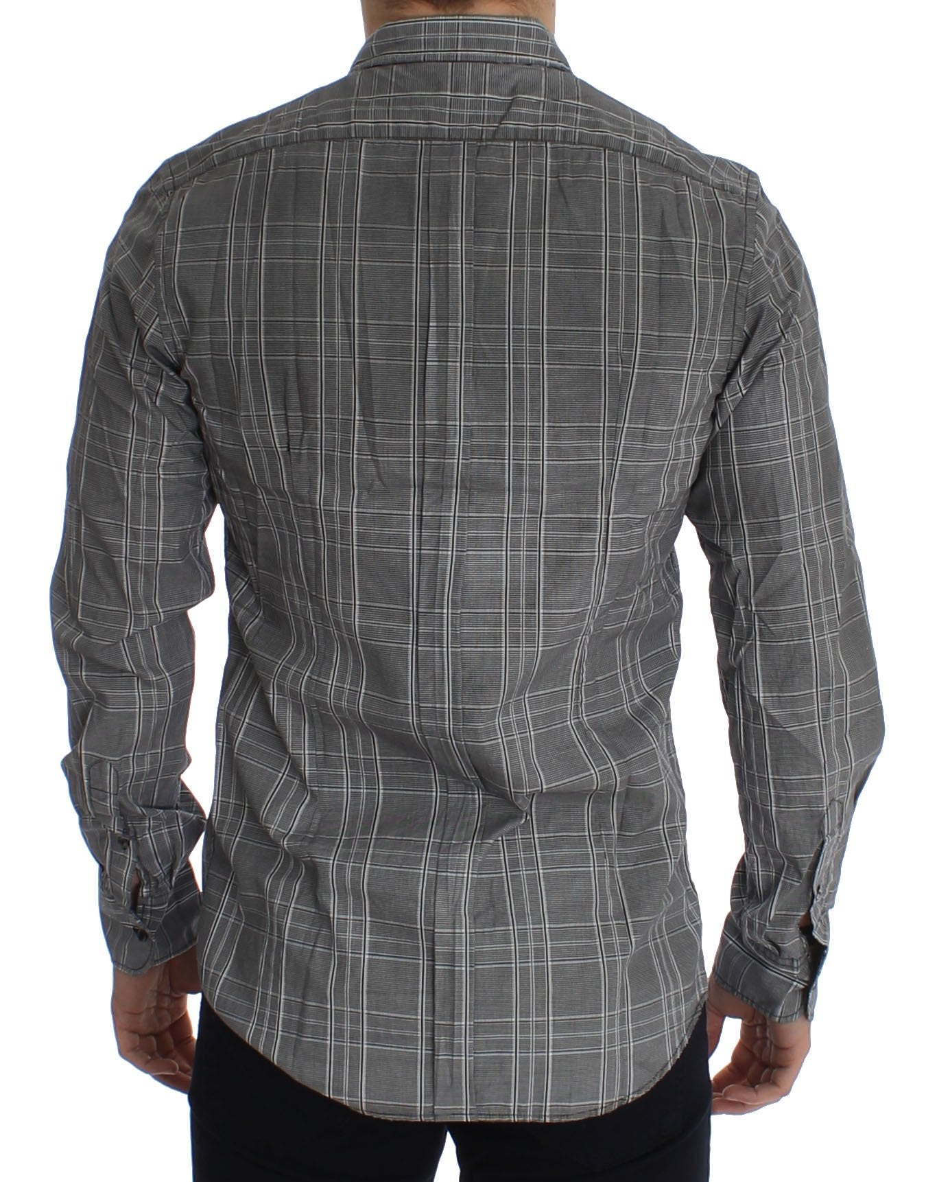 Gray Checkered GOLD Slim Fit Casual Shirt