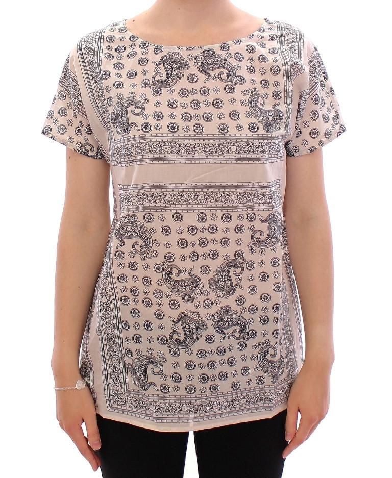 Beige Short Sleeve Blouse Tunic