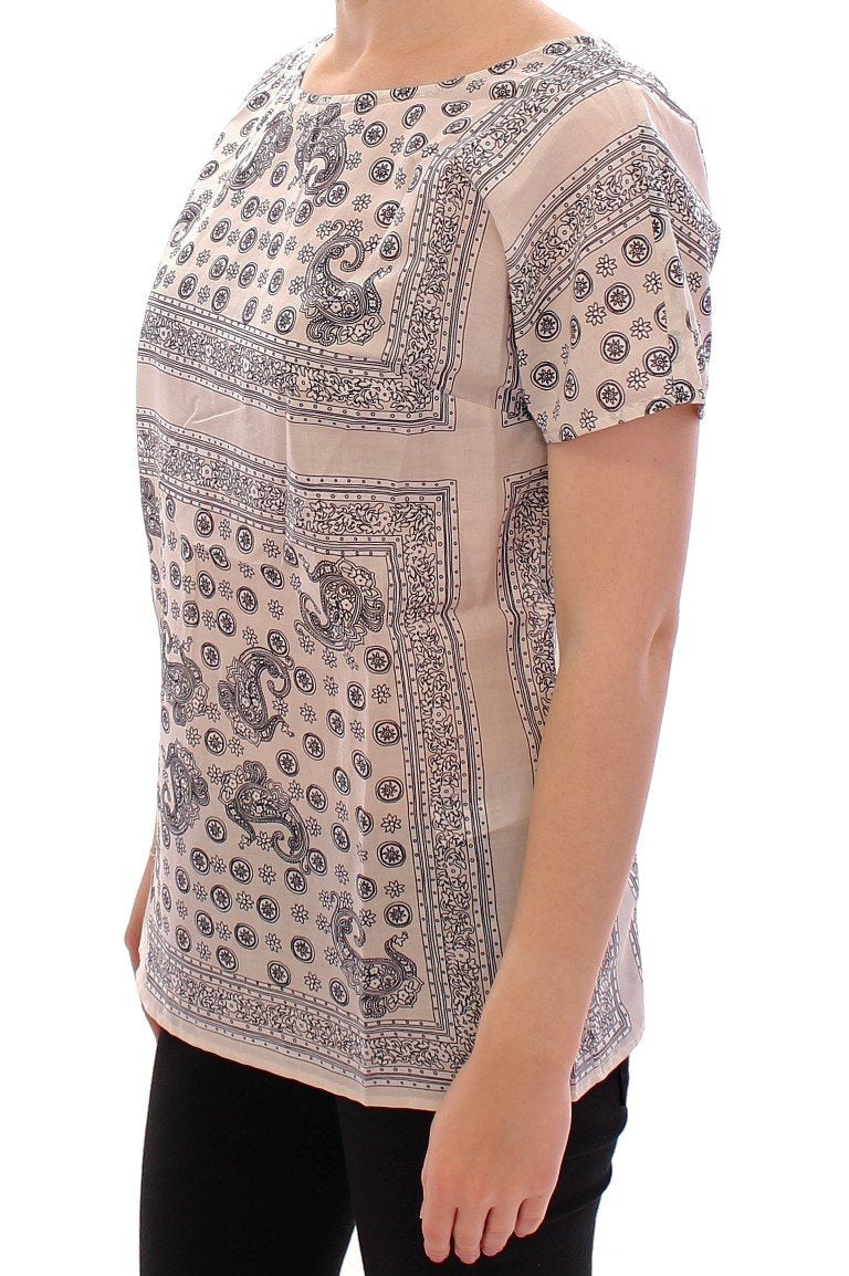 Beige Short Sleeve Blouse Tunic