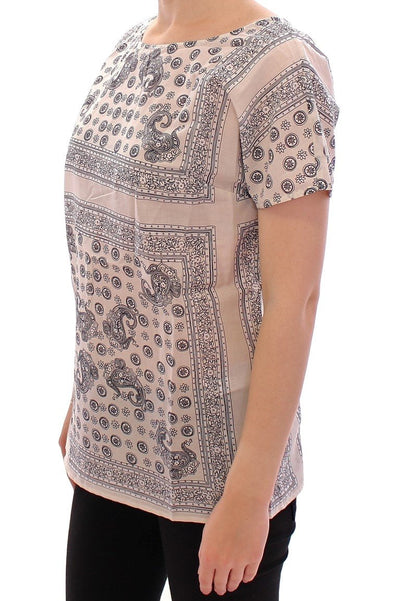 Beige Short Sleeve Blouse Tunic