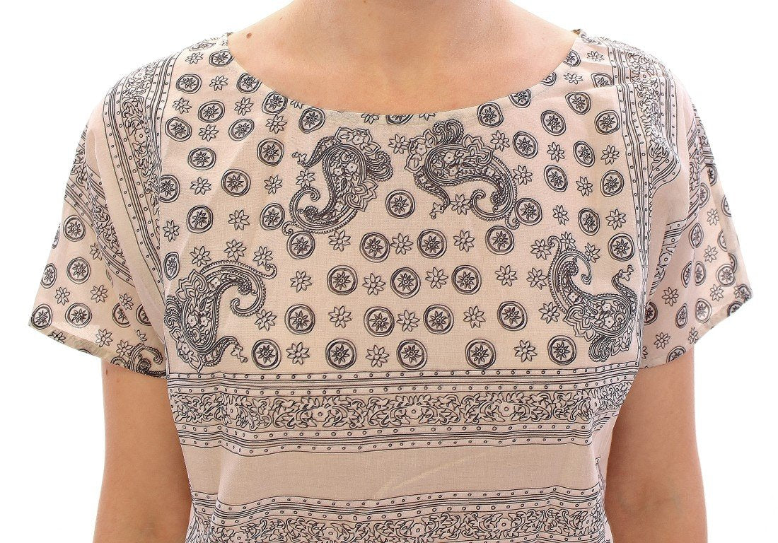 Beige Short Sleeve Blouse Tunic