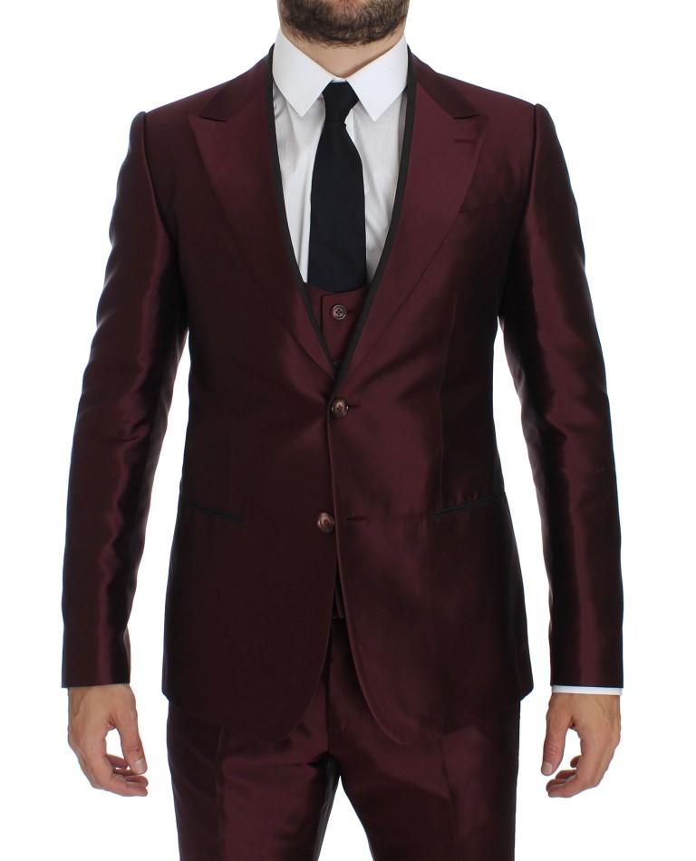Bordeaux Silk Wool 4 Piece Slim Fit Suit