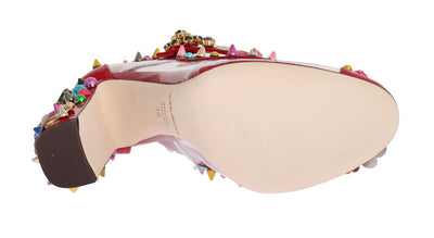 Red Transparent Crystal Studded Shoes