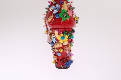 Red Transparent Crystal Studded Shoes