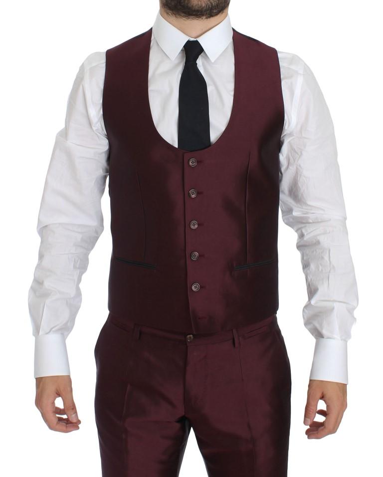 Bordeaux Silk Wool 4 Piece Slim Fit Suit