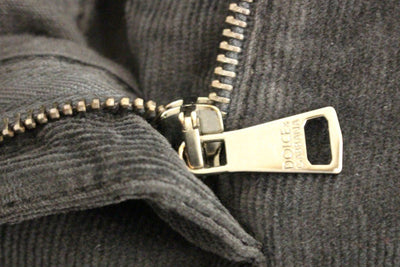 Black Cotton Cropped Corduroys Jeans Pants