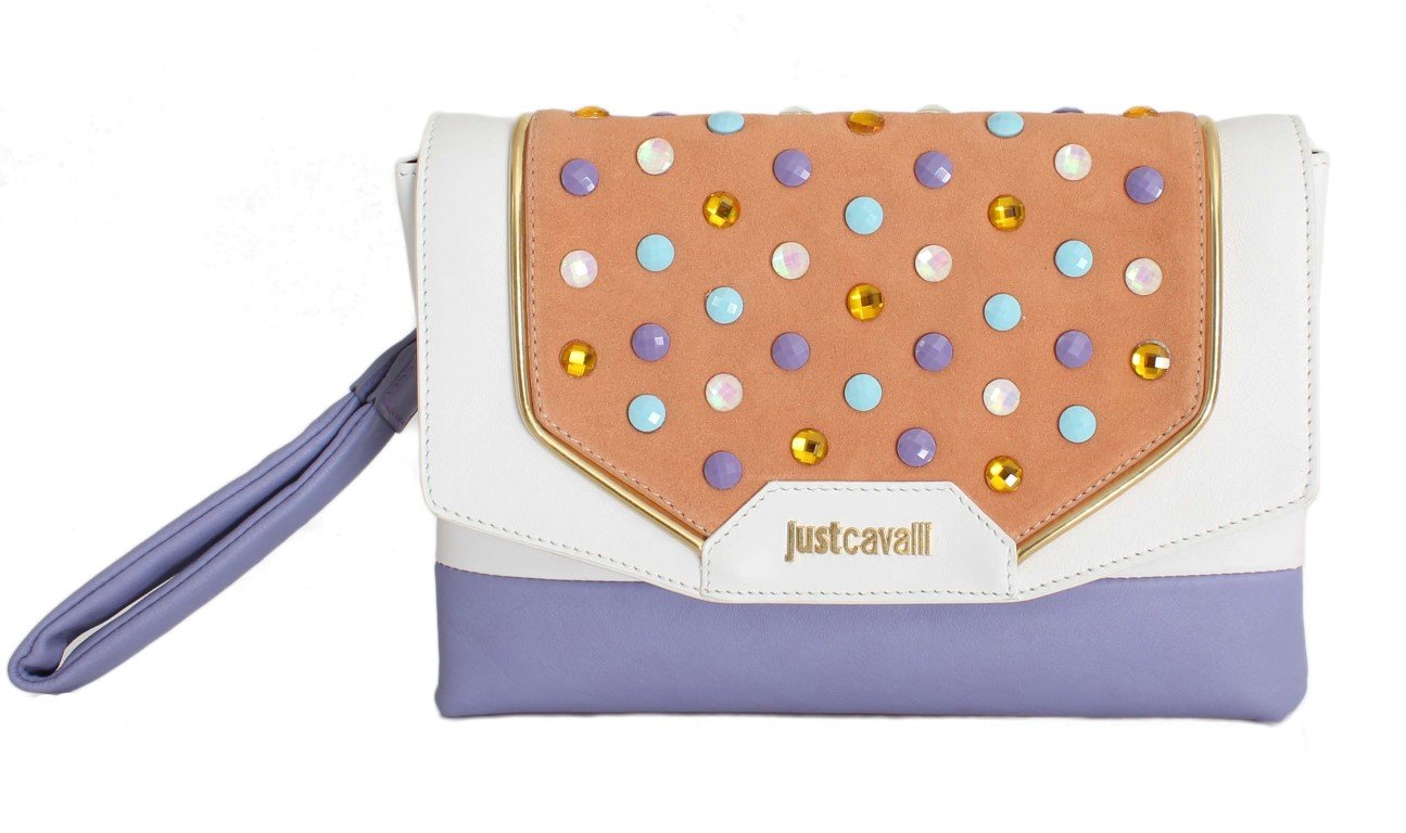 Multicolor Calf Leather Hand Clutch Bag
