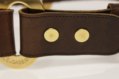 Brown Leather Logo Belt