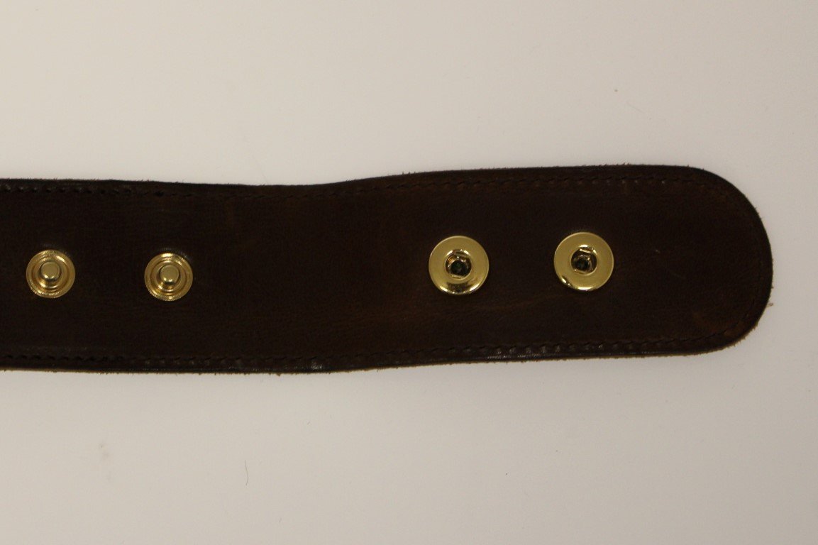 Brown Leather Logo Belt