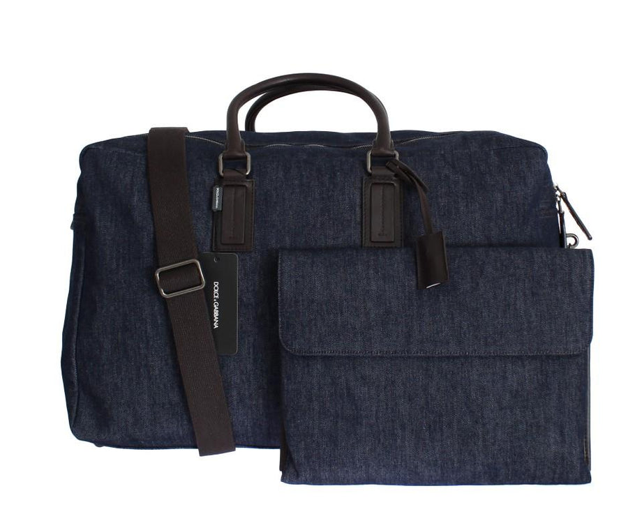 Blue denim travel organizer bag