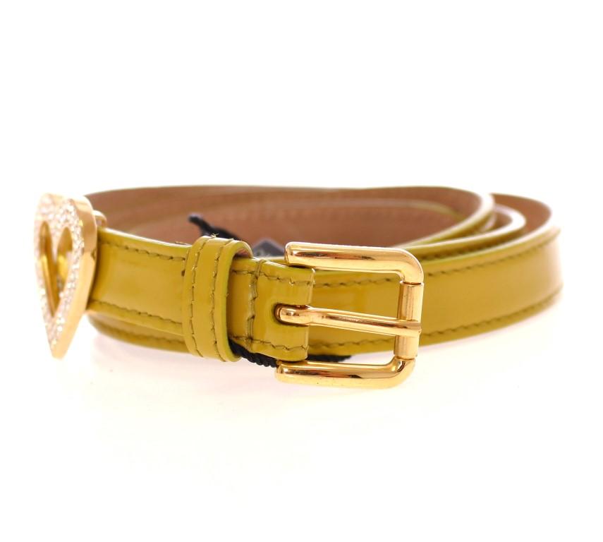 Green Leather Logo Heart Belt