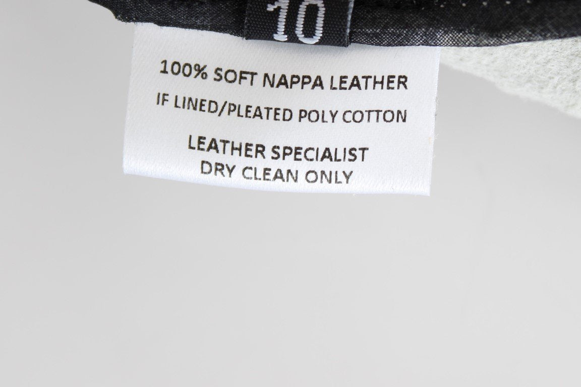 Black White Nappa Leather A-Line Skirt
