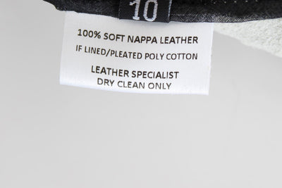 Black White Nappa Leather A-Line Skirt