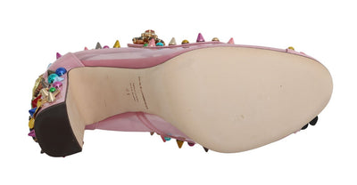 Pink Transparent Crystal Studded Shoes