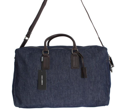 Blue denim travel organizer bag
