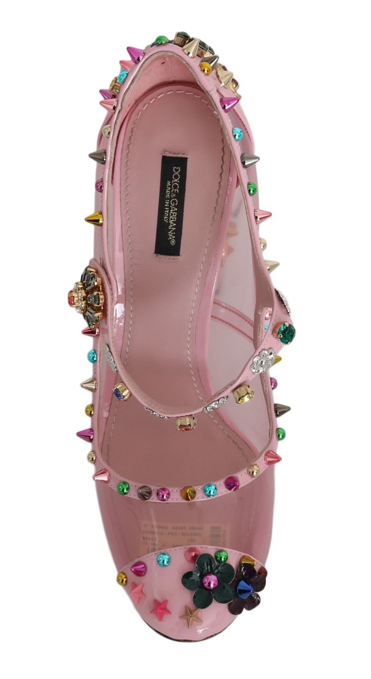 Pink Transparent Crystal Studded Shoes