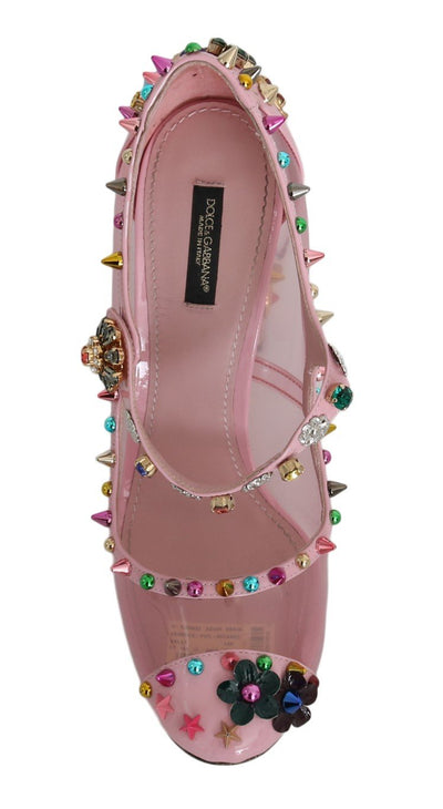 Pink Transparent Crystal Studded Shoes
