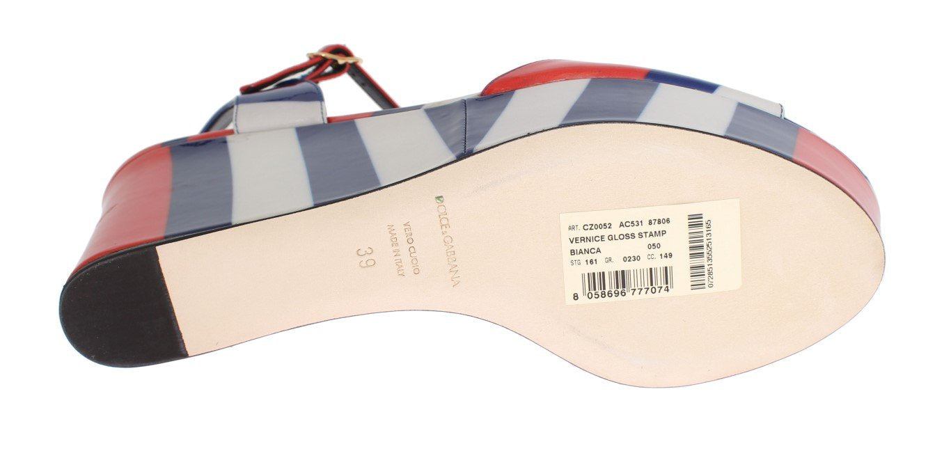 Multicolor Patent Leather Wedges Shoes