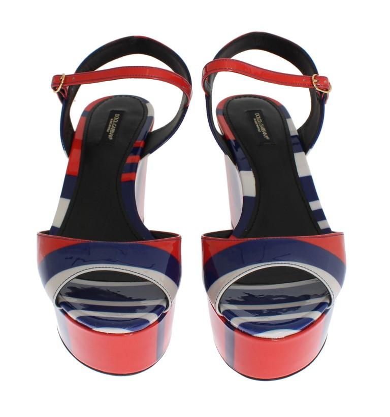 Multicolor Patent Leather Wedges Shoes