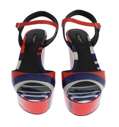 Multicolor Patent Leather Wedges Shoes