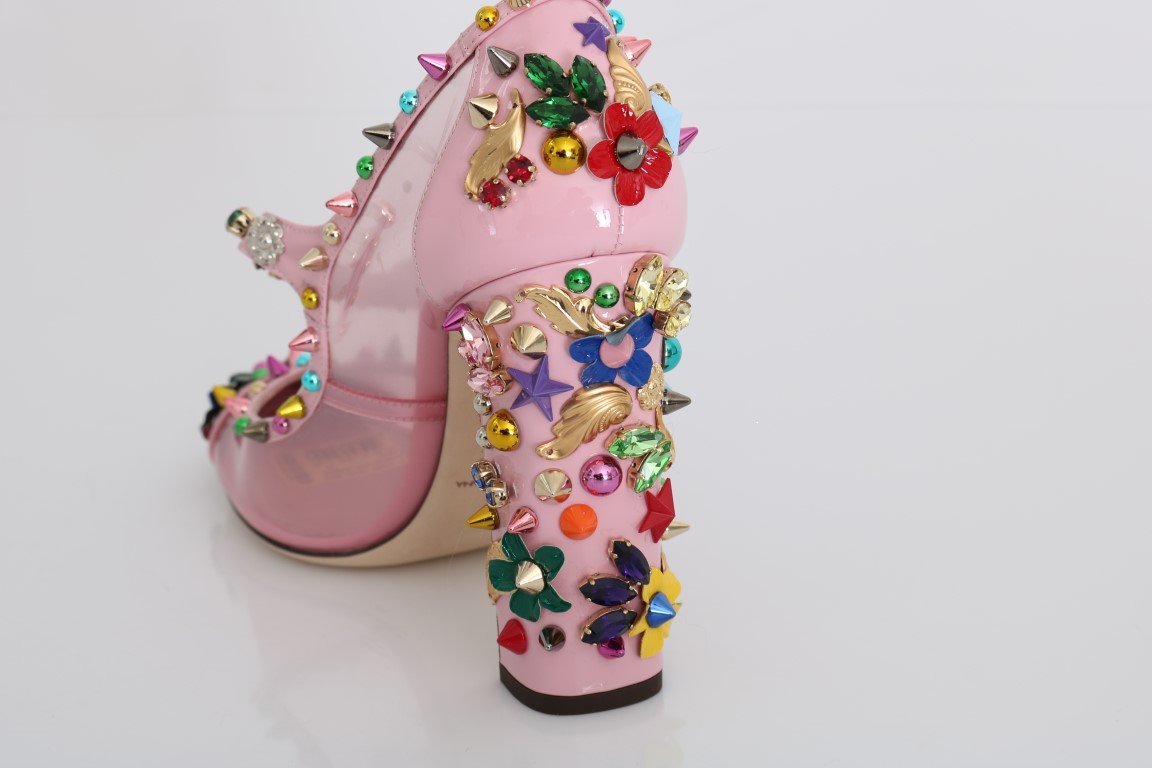 Pink Transparent Crystal Studded Shoes