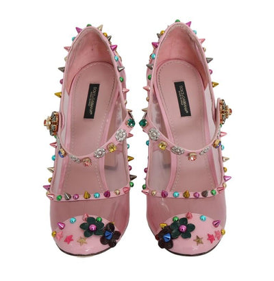Pink Transparent Crystal Studded Shoes