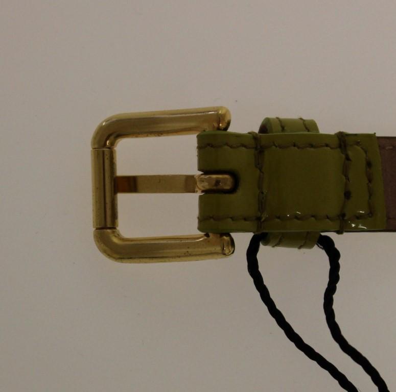 Green Leather Logo Heart Belt