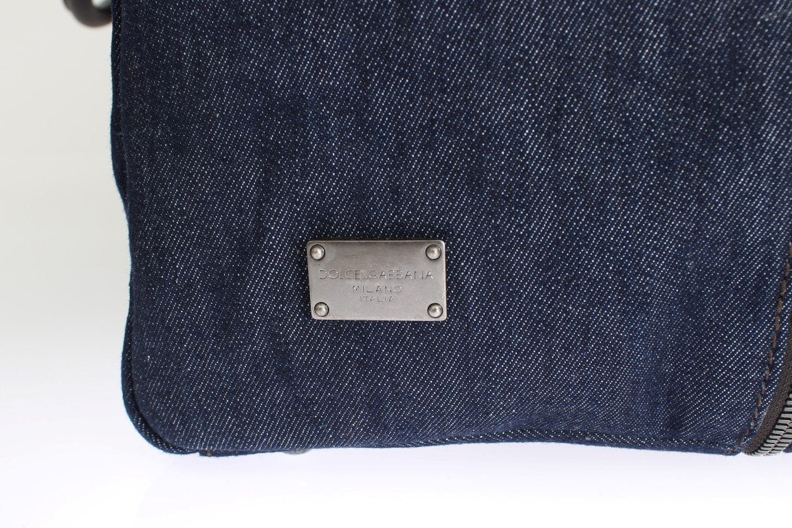 Blue denim travel organizer bag