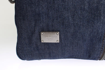 Blue denim travel organizer bag