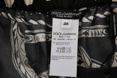 Black Sicilian Western Cowboy Silk Pants