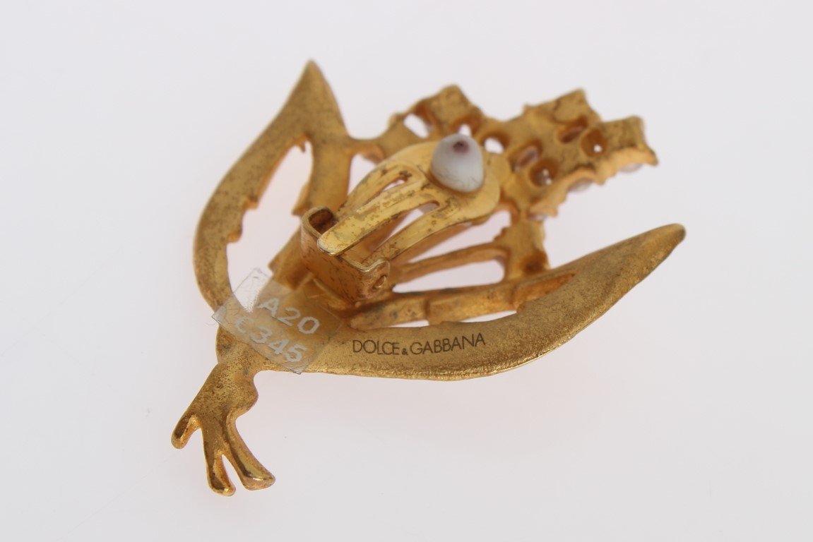 Gold Floral Leaves Clip On Earrings