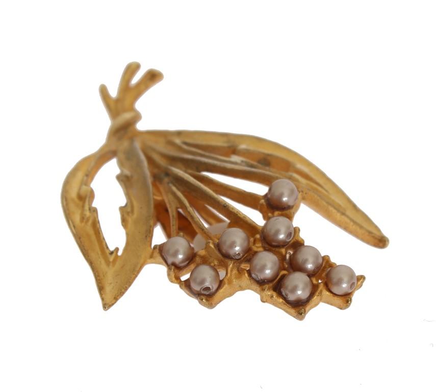 Gold Floral Leaves Clip On Earrings
