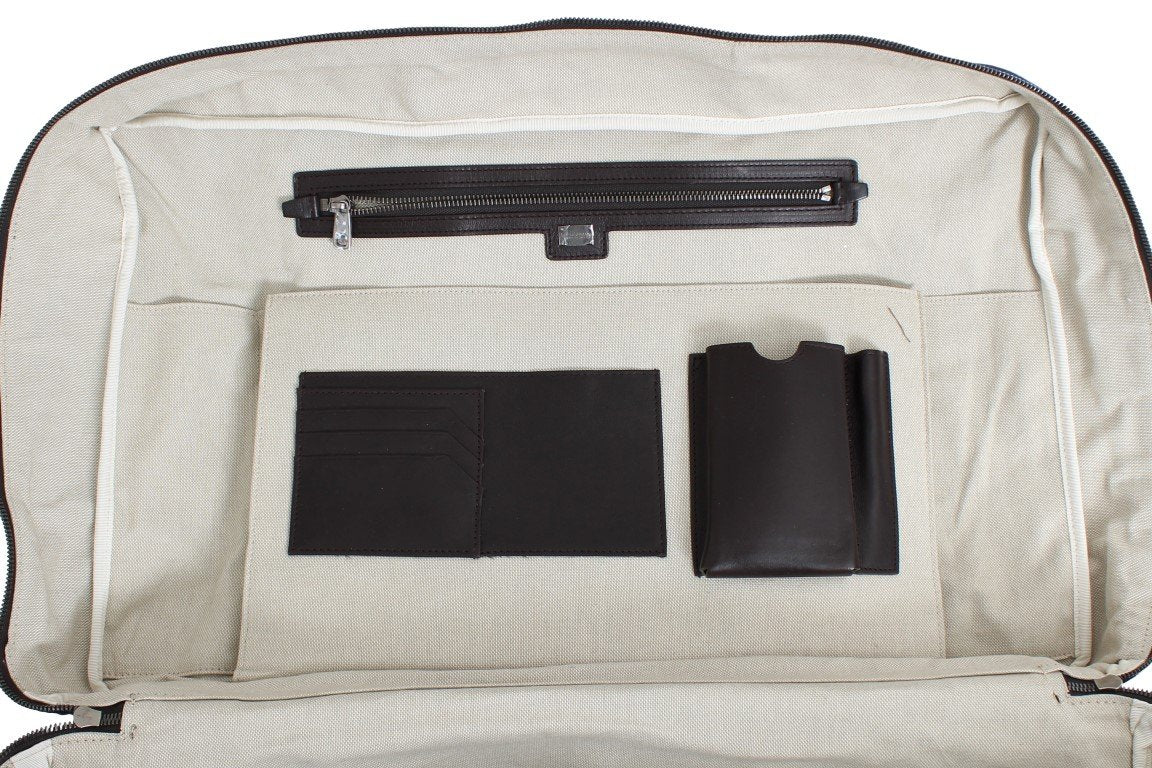 Blue denim travel organizer bag